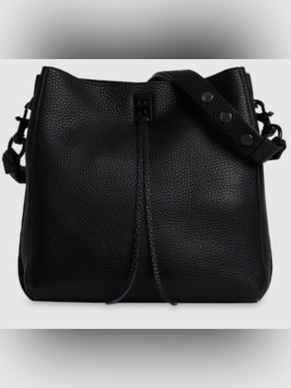 Rebecca Minjoff Darren Black Pebbled Leather Shoulder Bag